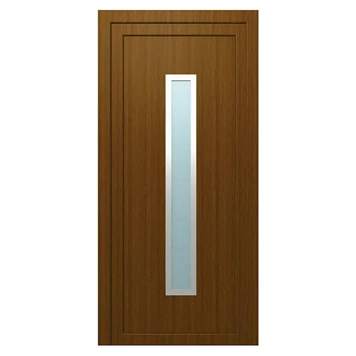 PVC ulazna vrata KF03 - D x Š x V: 70 x 1.000 x 2.100 mm, Smeđe boje, DIN graničnik: Lijevo - Pogled sprijeda