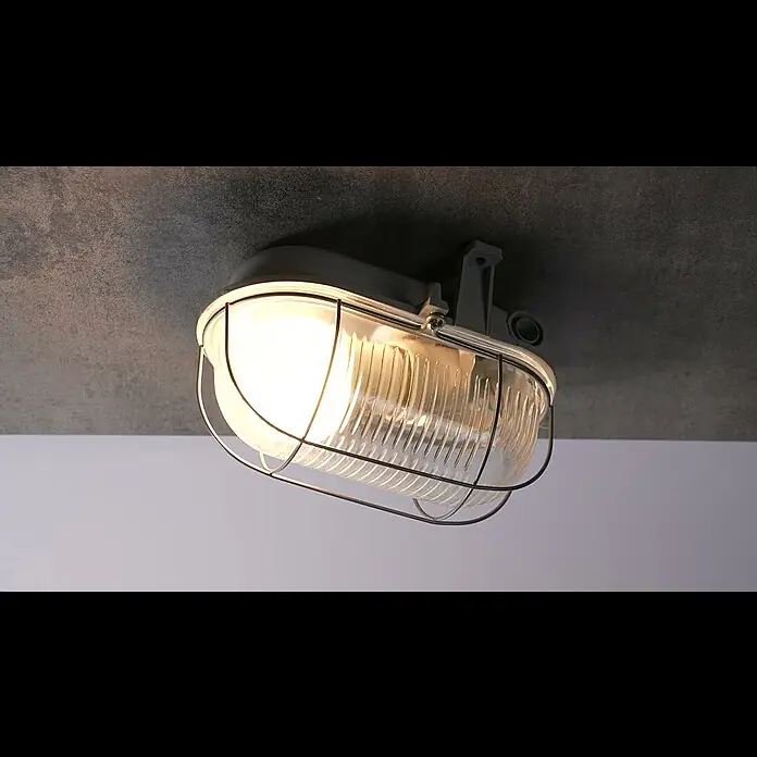 Ritter Leuchten Iso-Ovalleuchte - IP44, grau, 110 x 185 x 130 mm