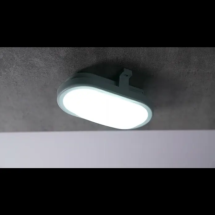Ritter Leuchten LED-Oval-Armatur - Grau, Kunststoff, IP44