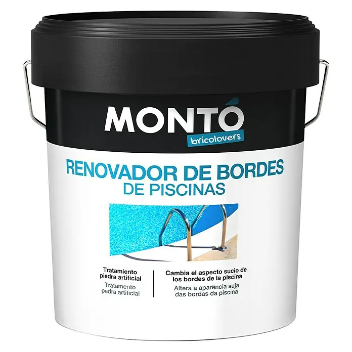 Montó Bricolovers Pintura para piscinas Renovador de bordes - Blanco hueso, 4 l, Mate sedoso - Vista frontal