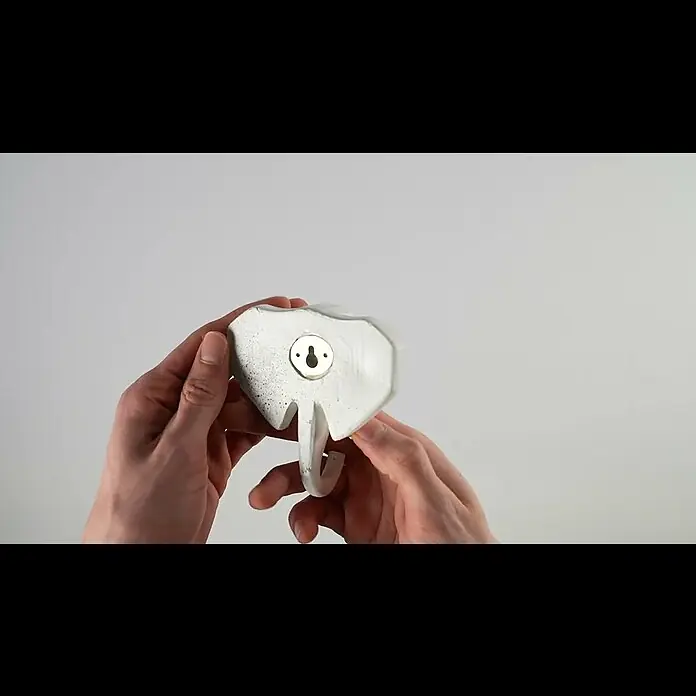 Garderobenhaken Elefant - L x B x H: 10,6 x 4 x 10,8 cm, Weiß - Wandhaken Elefant Weiß