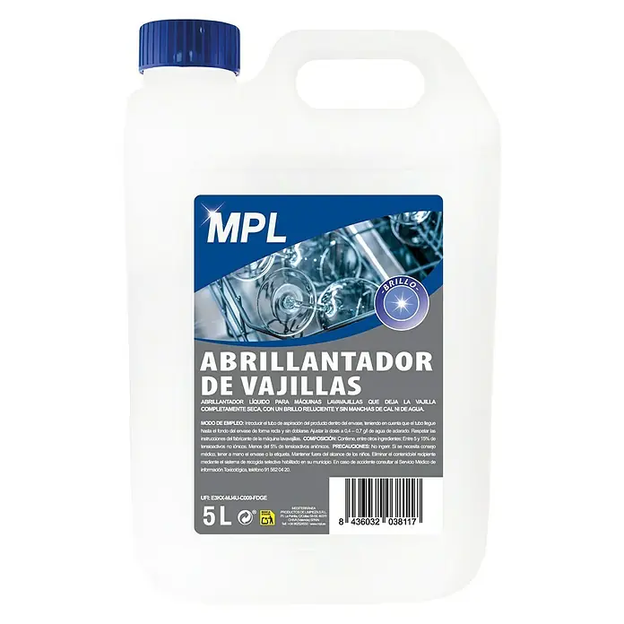 MPL Abrillantador de vajillas - 5 l, Bidón - Vista frontal