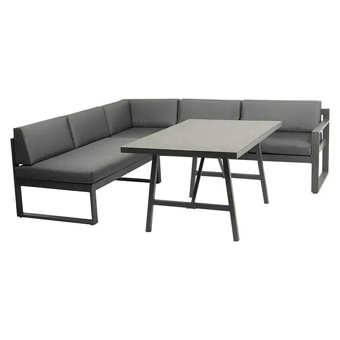 Acamp Loungemöbel-Set Signature - 3 -tlg., Aluminium/Polyester, Anthrazit/Grau - Diagonale Ansicht
