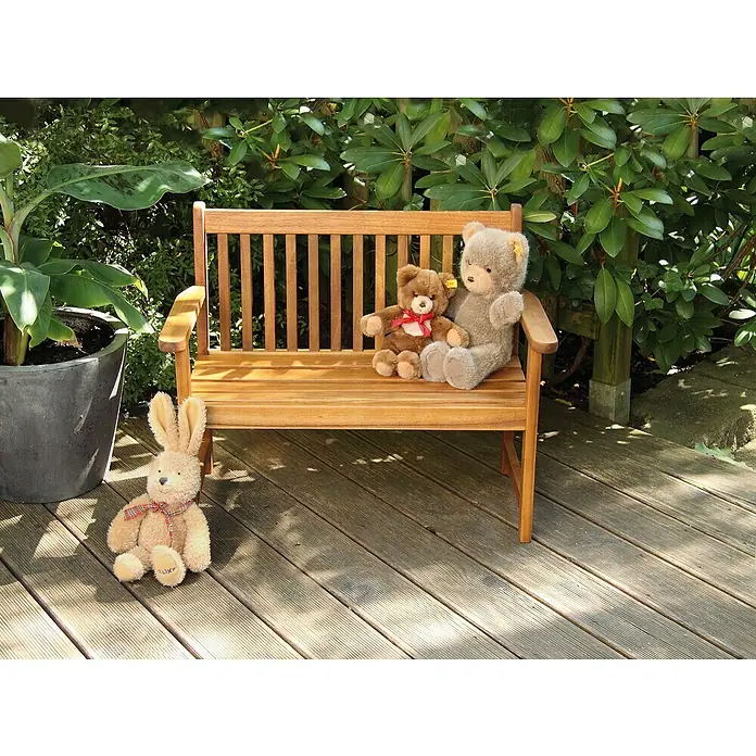 Acamp Gartenbank Woody Kids - L x B x H: 90 x 60 x 40 cm, Akazie, Geölt - Stimmungsaufnahme