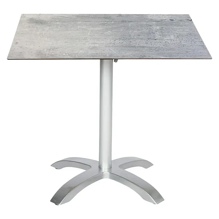 Acamp Gartentisch Acaplan - L x B: 80 x 80 cm, Platin/Cemento/Grigio, Aluminium/HPL, Klappbar - Vorderansicht