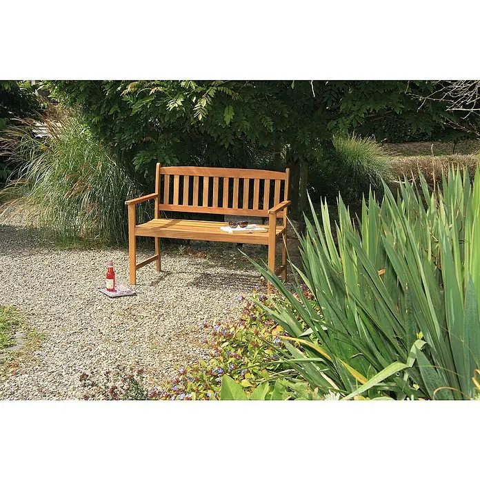 Acamp Gartenbank Woody - L x B x H: 110 x 86 x 56 cm, Akazie, Geölt - Stimmungsaufnahme