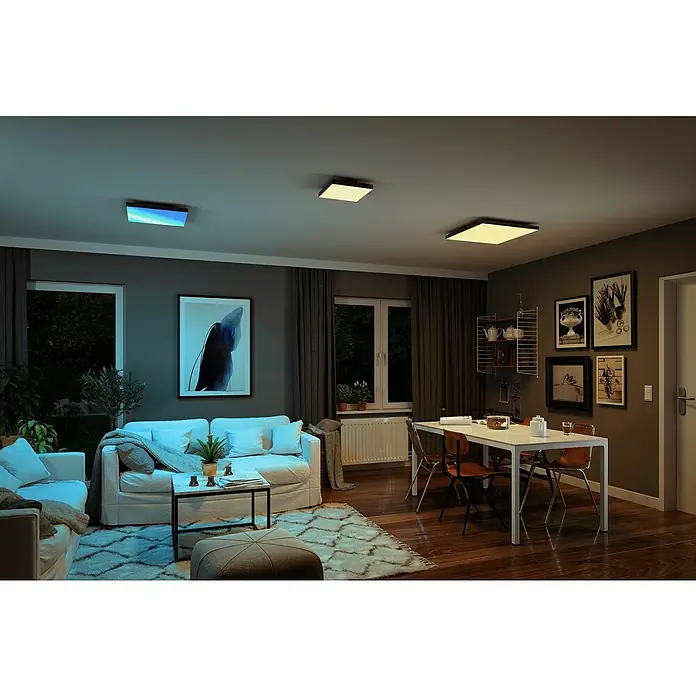 Paulmann LED-Panel - 16 W, L x B x H: 29,5 x 29,5 x 6,4 cm, Schwarz, Warmweiß - Anwendungsbeispiel