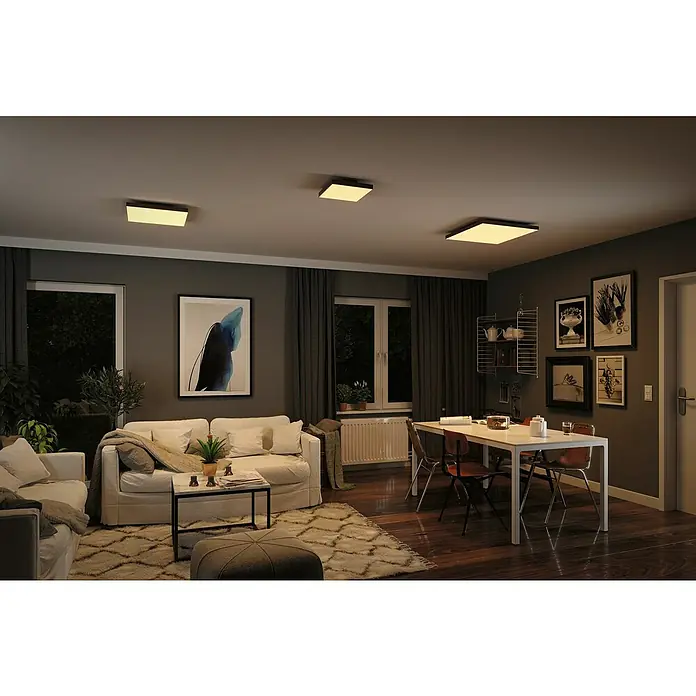 Paulmann LED-Panel - 16 W, L x B x H: 29,5 x 29,5 x 6,4 cm, Schwarz, Warmweiß - Anwendungsbeispiel