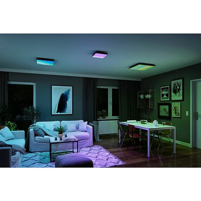 Paulmann LED-Panel - 16 W, L x B x H: 29,5 x 29,5 x 6,4 cm, Schwarz, Warmweiß - Anwendungsbeispiel