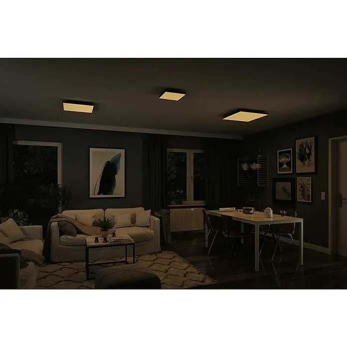 Paulmann LED-Panel - 16 W, L x B x H: 29,5 x 29,5 x 6,4 cm, Schwarz, Warmweiß - Anwendungsbeispiel
