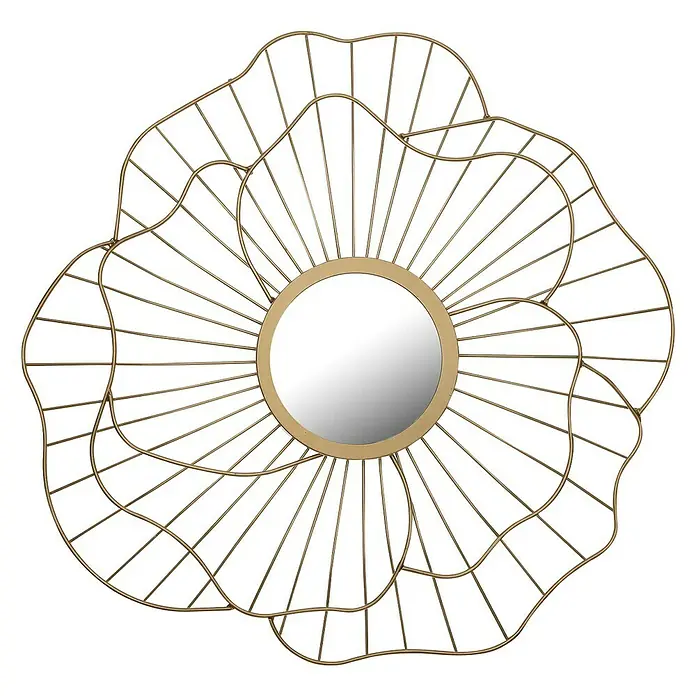 Espejo redondo Flor - Diámetro: 50 cm, Oro - Vista frontal