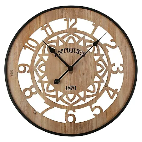 Reloj de pared redondo Madera Antiques