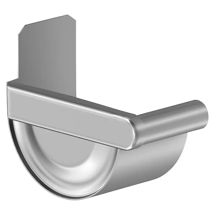 Sarei Rinnenendstück - Nennweite: 100 mm, Ausführung: Links, Aluminium - Diagonale Ansicht