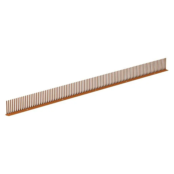 Sarei Traufenkamm - 100 x 5,5 x 1 cm, Ziegelrot - Diagonale Ansicht