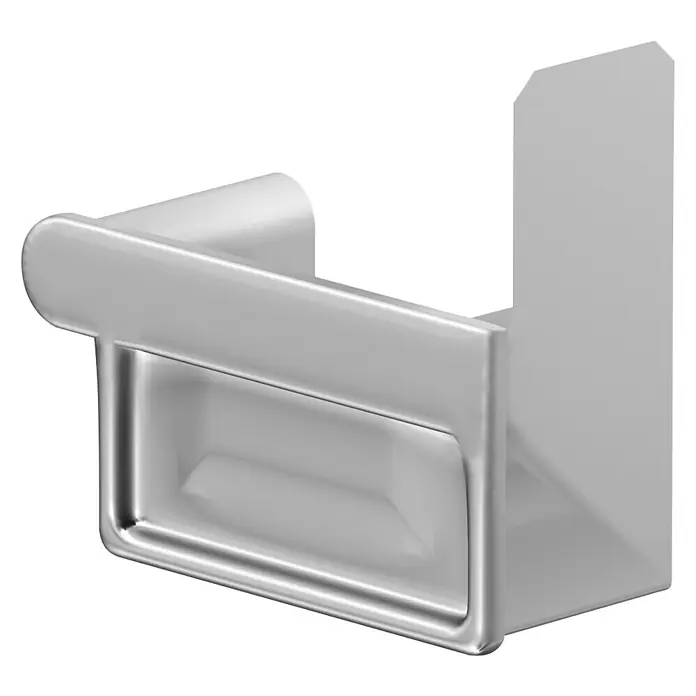 Sarei Rinnenendstück - Nennweite: 70 mm, Links & Rechts, Aluminium, Kasten, Aluminium - Diagonale Ansicht