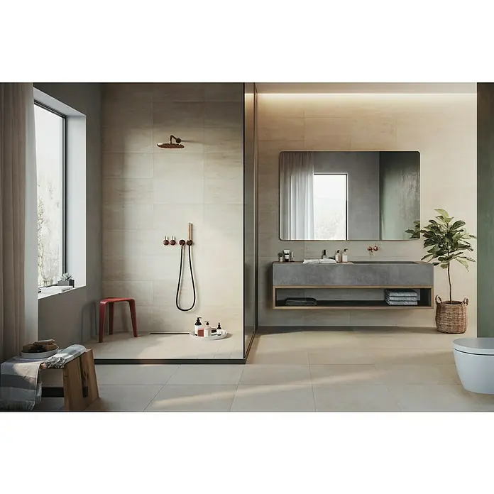 Atlas Concorde Feinsteinzeugfliese Draft Light - 60 x 60 cm, Beige, Matt - Stimmungsaufnahme