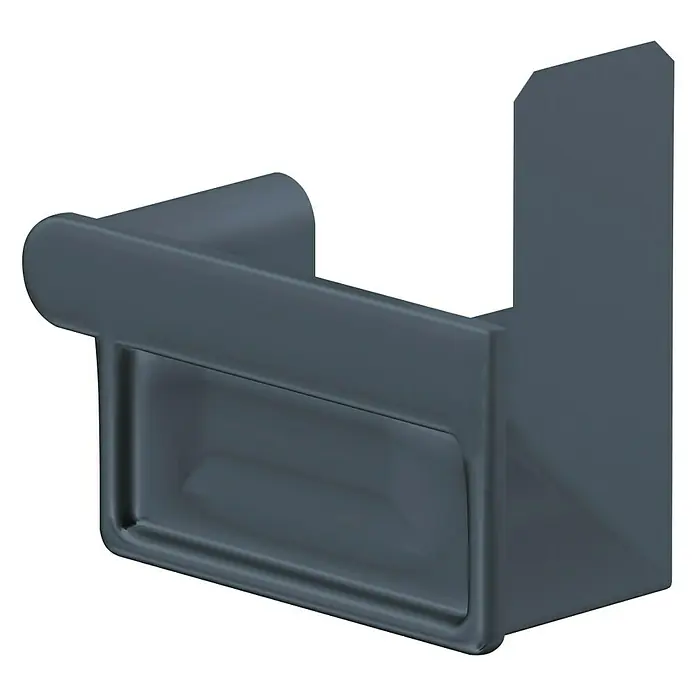 Sarei Rinnenendstück - Nennweite: 70 mm, Ausführung: Rechts, Aluminium, Anthrazit - Diagonale Ansicht