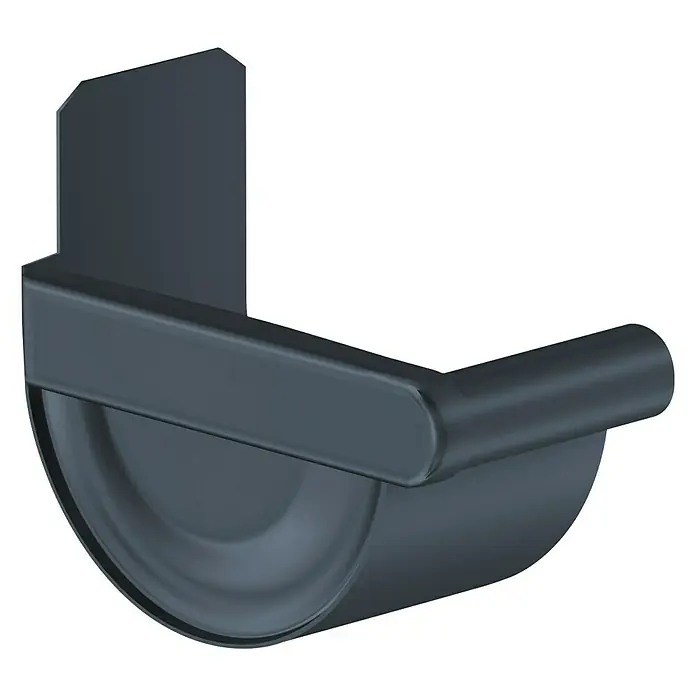 Sarei Rinnenendstück - Nennweite: 80 mm, Ausführung: Links, Aluminium, Anthrazit - Diagonale Ansicht