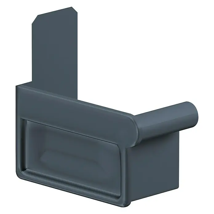 Sarei Rinnenendstück - Nennweite: 70 mm, Ausführung: Links, Aluminium, Anthrazit - Diagonale Ansicht