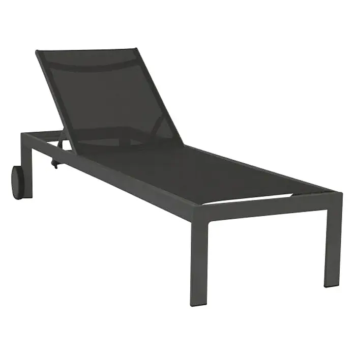Acamp Rollliege Rimini - L x B x H: 206 x 66 x 35 cm, Aluminium/Acatex-Gewebe, Anthrazit/Carbon - Diagonale Ansicht