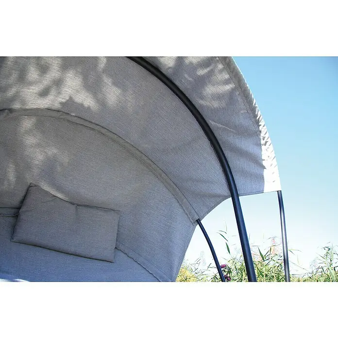 Acamp Hängesessel Moon - L x B x H: 124 x 100 x 185 cm, Stahl/Polyester, Anthrazit/Grau - Detailaufnahme