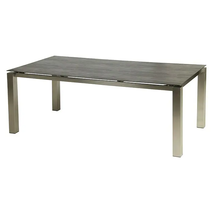 Acamp Gartenmöbel-Set Auris - 5 -tlg., Edelstahl/Polywood/Keramik, Edelstahl/Nero/Metalica Dark - Diagonale Ansicht