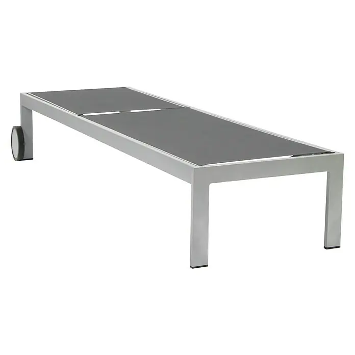 Acamp Rollliege Rimini - L x B x H: 206 x 66 x 35 cm, Aluminium/Acatex-Gewebe, Platin/Graphit - Diagonale Ansicht