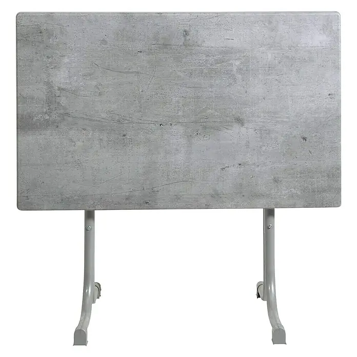 Acamp Gartentisch Boulevard - L x B: 120 x 80 cm, Platin/Cemento Grigio, Stahlrohr/Topalit, Klappbar - Vorderansicht