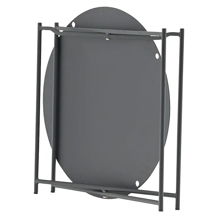 Acamp Garten-Beistelltisch rund Lund - Ø x H: 45,5 x 49 cm, Stahl, Anthrazit, Klappbar - Diagonale Ansicht