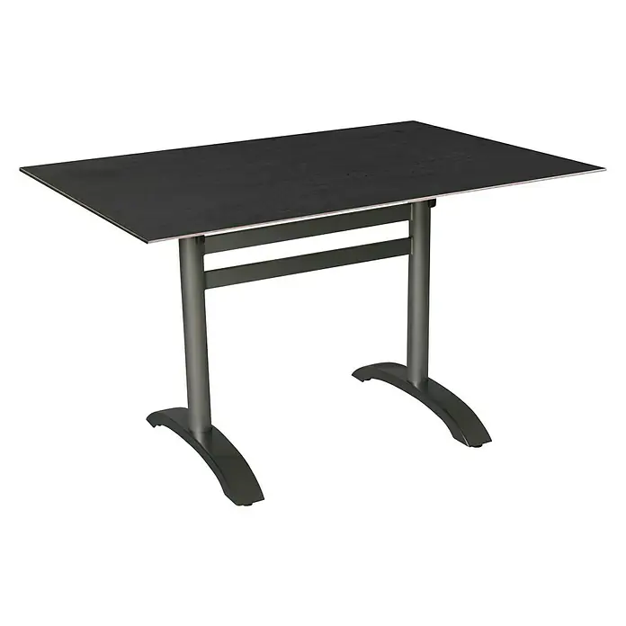 Acamp Gartentisch Acaplan - L x B: 120 x 80 cm, Anthrazit/Cemento, Aluminium/HPL, Klappbar - Diagonale Ansicht
