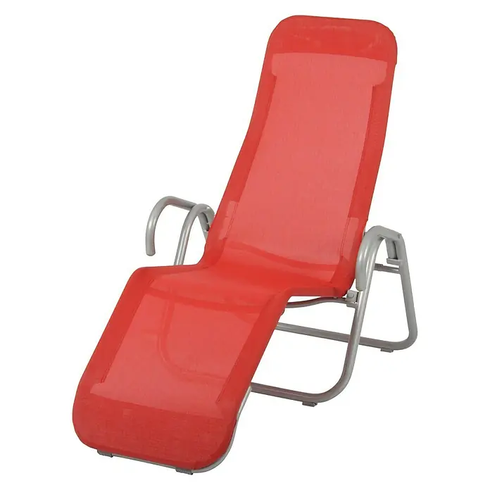 Acamp Komfortliege Calypso - L x B x H: 137 x 75 x 107 cm, Stahl, Chili - Diagonale Ansicht