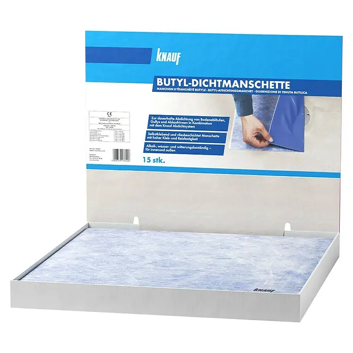 Knauf Butyl-Dichtmanschette - 1 Stk., 370 x 370 mm - Diagonale Ansicht