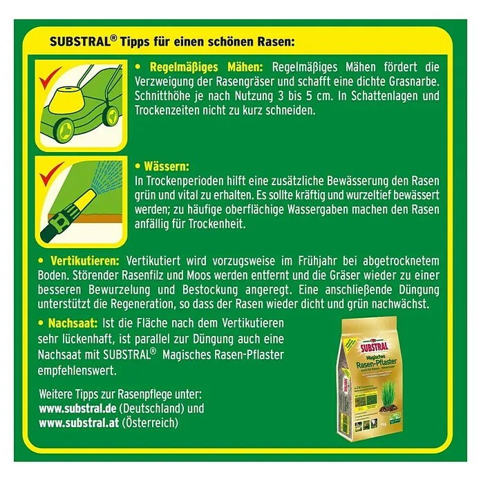 Substral Langzeit-Rasendünger - 2 kg, Inhalt ausreichend für ca.: 100 m² - Rückansicht