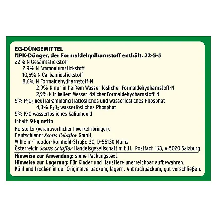 Substral Langzeit-Rasendünger - 2 kg, Inhalt ausreichend für ca.: 100 m² - Rückansicht