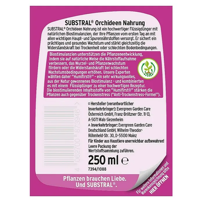 Substral Orchideen-Nahrung - 250 ml - Rückansicht