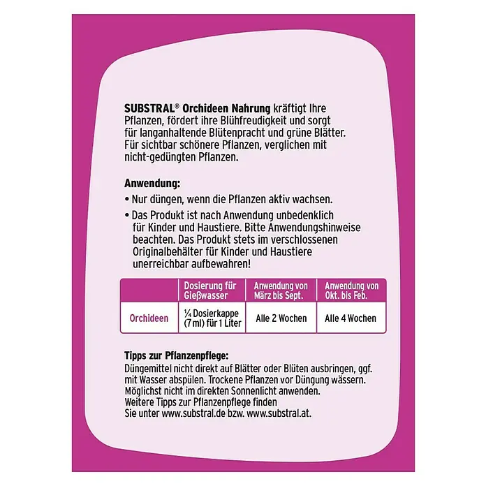 Substral Orchideen-Nahrung - 250 ml - Rückansicht