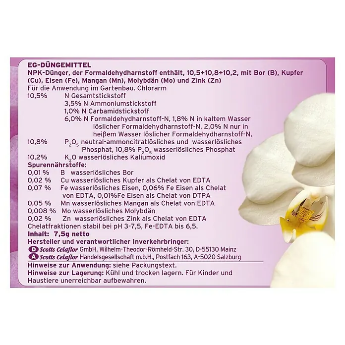 Substral Orchideen-Düngerstäbchen - 10 Stk., Inhalt ausreichend für ca.: 10 Pflanzen - Rückansicht