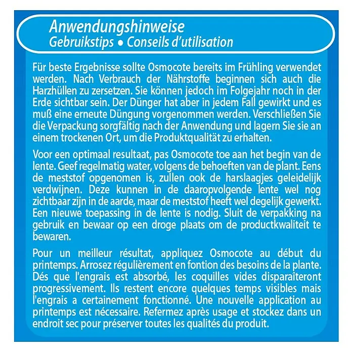 Substral Osmocote Balkonblumendünger - 1,5 kg, Inhalt ausreichend für ca.: 100 Pflanzen - Rückansicht