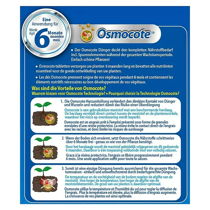 Substral Osmocote Balkonblumendünger - 1,5 kg, Inhalt ausreichend für ca.: 100 Pflanzen - Rückansicht