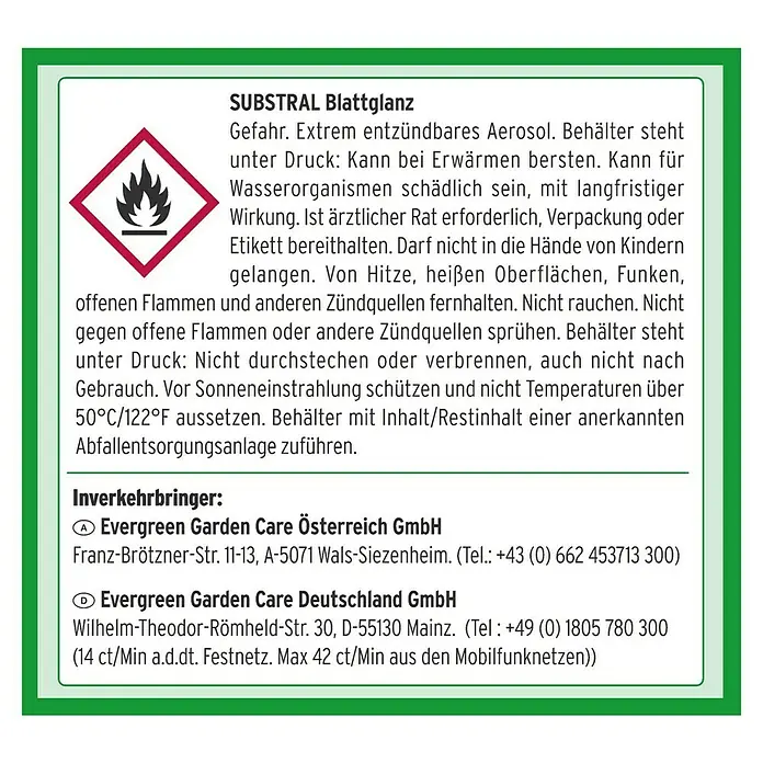 Substral Pflanzenhilfsmittel Blattglanz - 600 ml, Geeignet für: Immergrüne Pflanzen - Rückansicht