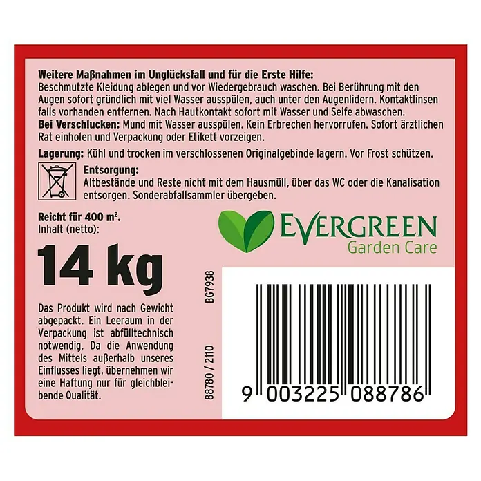 Substral Rasendünger plus Unkrautvernichter 2in1 - 14 kg - Rückansicht