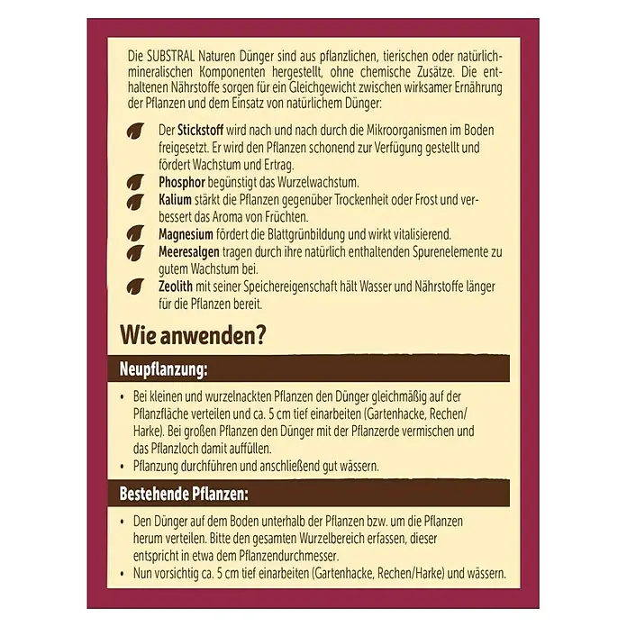 Naturen Bio Beerendünger - 1,7 kg, Inhalt ausreichend für ca.: Bis zu 34 Sträucher - Rückansicht