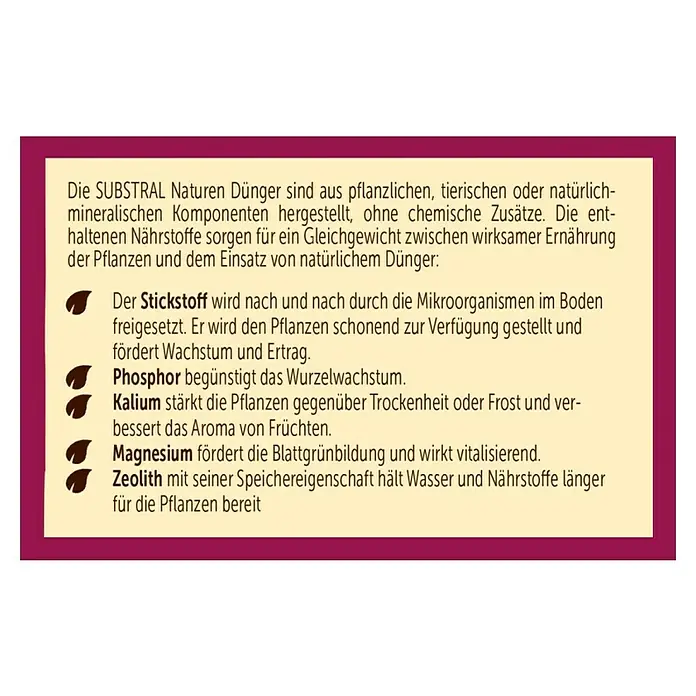 Substral Naturen Rosendünger Bio - 1,7 kg, Inhalt ausreichend für ca.: 68 Pflanzen - Rückansicht