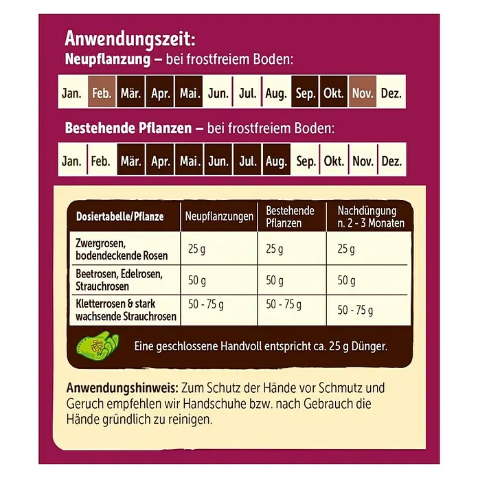 Substral Naturen Rosendünger Bio - 1,7 kg, Inhalt ausreichend für ca.: 68 Pflanzen - Rückansicht