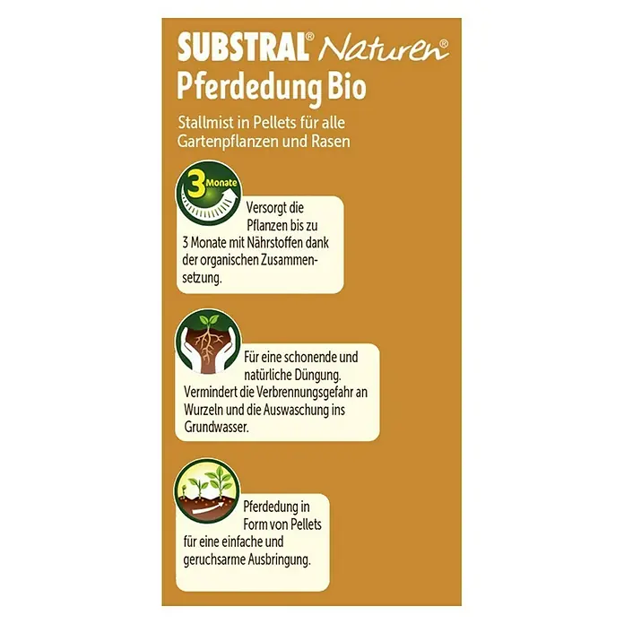 Naturen Bio-Pferdedung - 7 kg, Inhalt ausreichend für ca.: 70 m² - Rückansicht