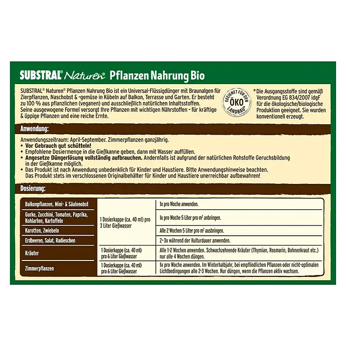 Substral Naturen Bio-Obst- & Gemüsedünger - 2 l - Rückansicht