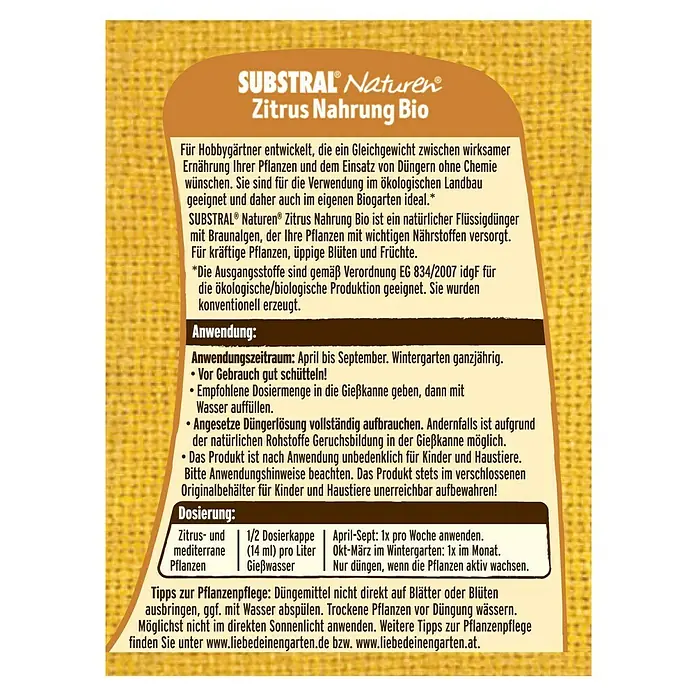 Substral Naturen Citrus-Nahrung - 500 ml - Rückansicht