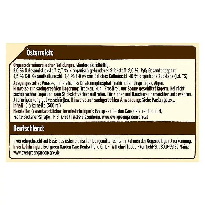 Substral Naturen Citrus-Nahrung - 500 ml - Rückansicht