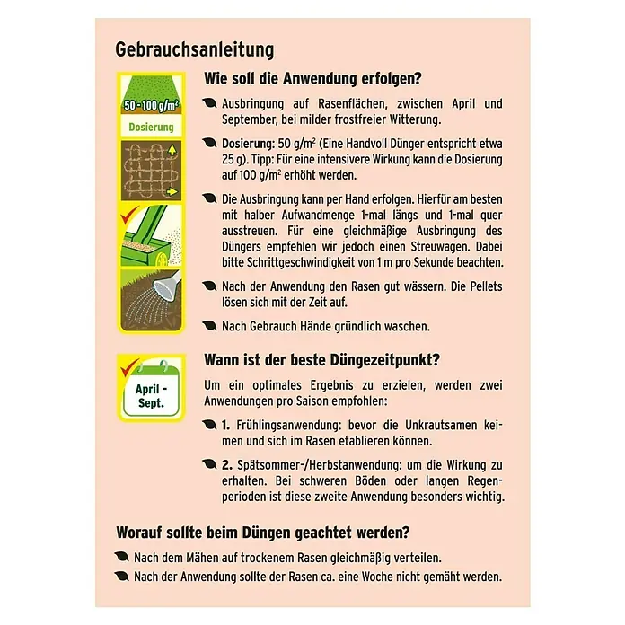 Substral Rasendünger Unkraut bleibt chancenLOS - 9,1 kg, Inhalt ausreichend für ca.: 180 m² - Rückansicht