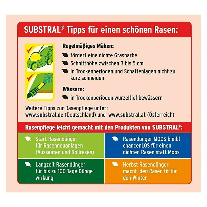 Substral Rasendünger Unkraut bleibt chancenLOS - 9,1 kg, Inhalt ausreichend für ca.: 180 m² - Rückansicht